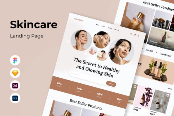 CareSkin - Skincare Landing Page V2: Design for Radiant Brands