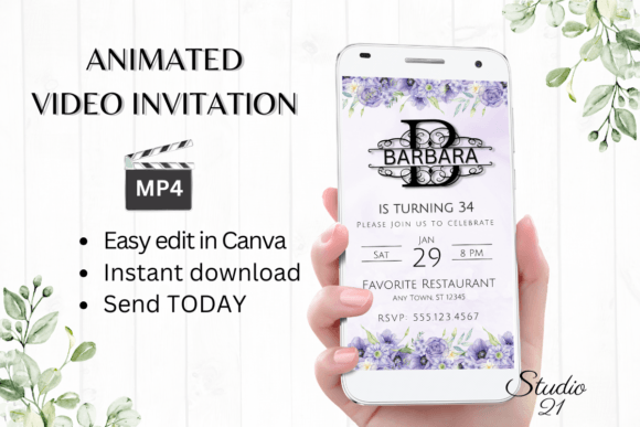Celebrate in Style with a Monogram Letter B Digital Invitation