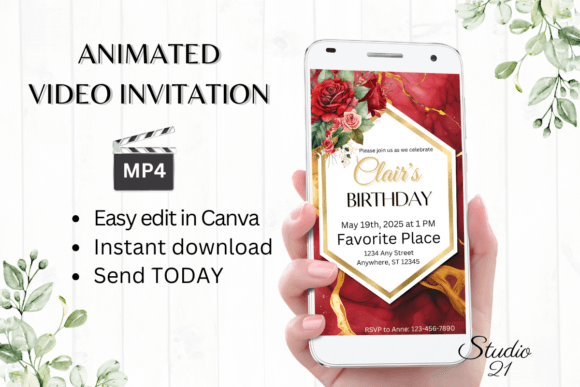 Design a Stunning Marble Birthday Invitation in Minutes
