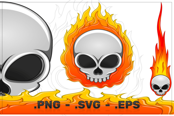 Design with Skull Engulfed in Fire: Bold Visual Impact