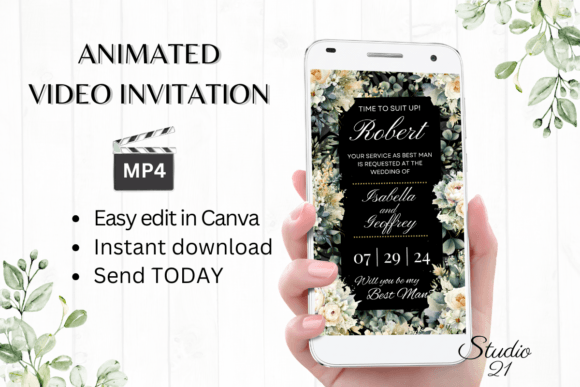 Electronic Best Man Proposal W3421BM: The Modern Groomsmen Ask