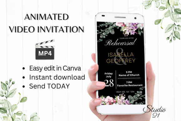 Elegant Orchids Rehearsal Dinner Invite W7453: A Digital Solution
