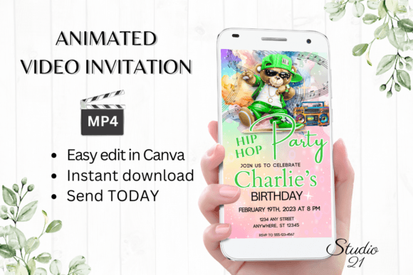 Level Up Your Party Invites with a Digital Hip Hop Vibe