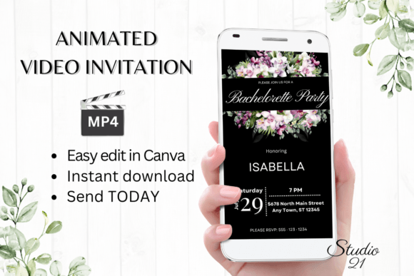 Orchids Bachelorette Party Evite W6457: Effortless Digital Invitations