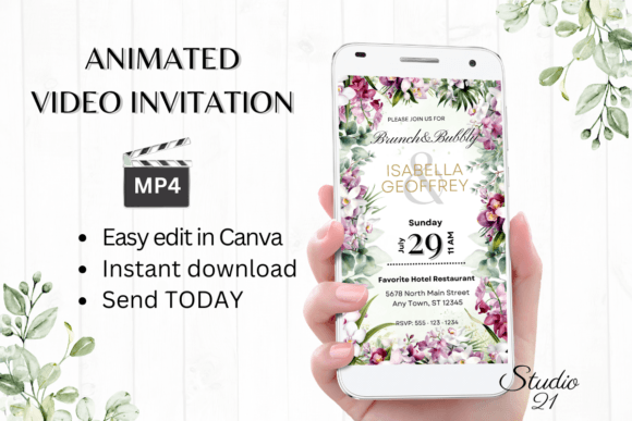 Orchids Wedding Brunch Invite W9450: Your Digital Invitation Solution