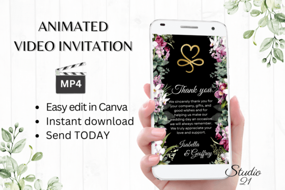 Orchids Wedding Thank You W9455TU: A Modern Calligraphy Typeface for Elegant Branding